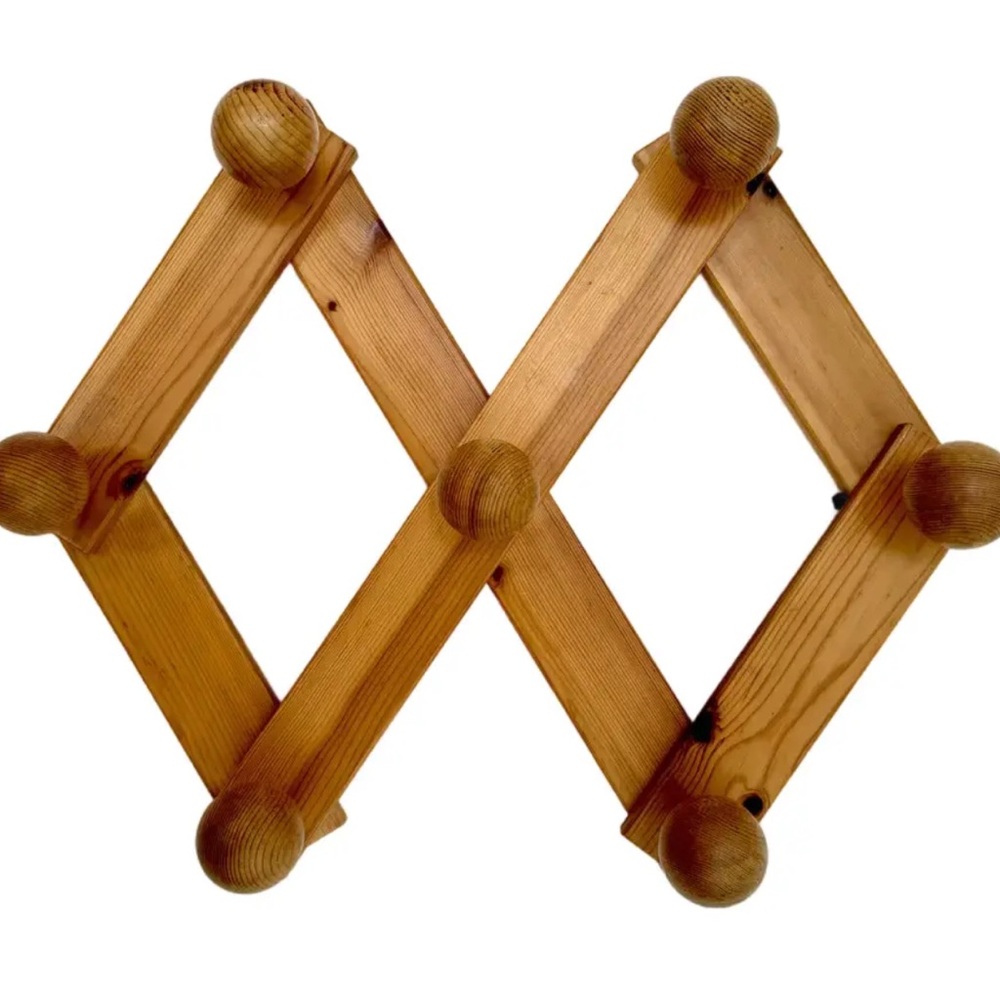RARE 1970’s Wooden Expandable Wall Rack